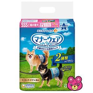 ユニチャーム マナーウェア 男の子用 SSS 超小型犬用 青チェック紺チェック 52枚×8個入／ケース／ペット／HK