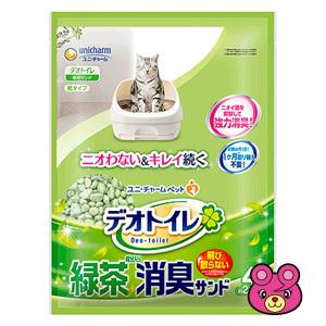 ユニチャーム デオトイレ 飛び散らない緑茶成分入り消臭サンド 4L×8個入 ／ペット／HK