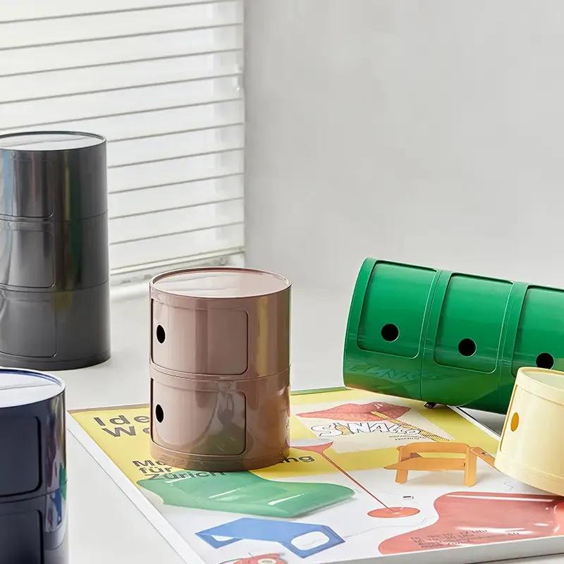 丸型ベッドサイドキャビネット サイドテーブル 多機能 ソファサイドテーブル 円柱ラック ベッドサイドテーブル インスタイルベッドサイドテーブル 2/3/4段 | ブランド登録なし | 14