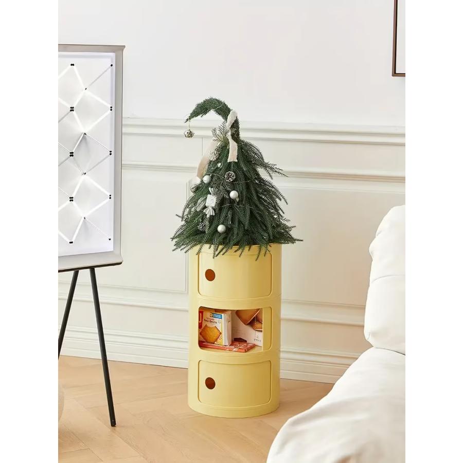 丸型ベッドサイドキャビネット サイドテーブル 多機能 ソファサイドテーブル 円柱ラック ベッドサイドテーブル インスタイルベッドサイドテーブル 2/3/4段 | ブランド登録なし | 15