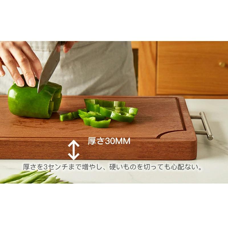 紫檀木製まな板 ローズウッド 天然抗菌 無垢材 両面 家庭用 刃先に