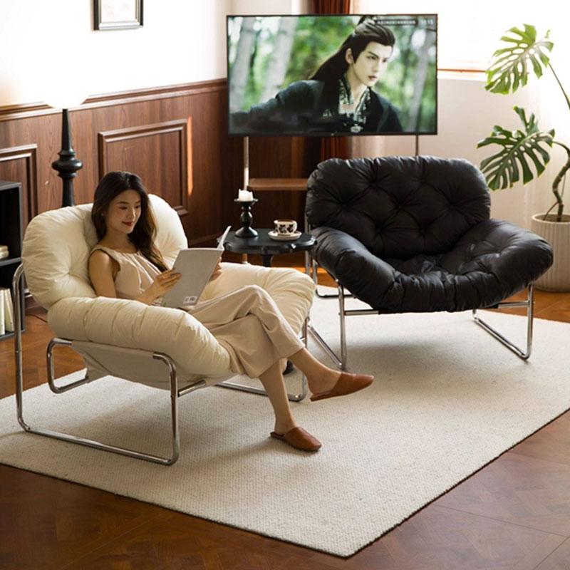ラウンジチェア 1人掛けソファ オットマン付き パイプ バウハウス 高