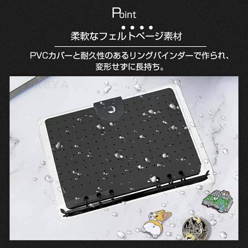 ピンバッジ ケース 飾る 防水 PVCカバー付き 缶バッジカバー 6ページ 8