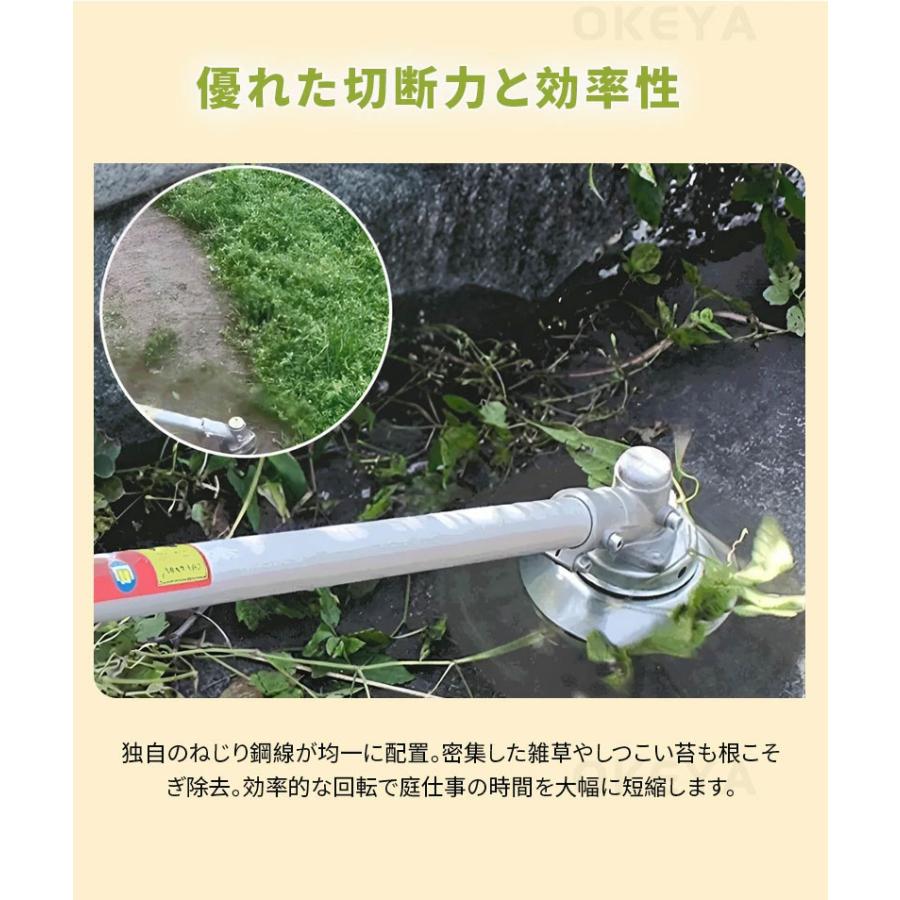 草刈り機 替え刃 ブラシヘッド ワイヤーカッター【石に当たっても安心