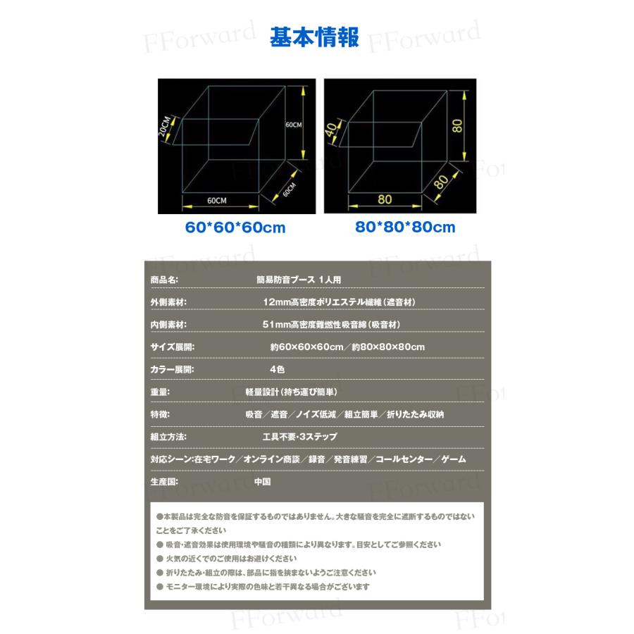 簡易防音ブース 1人用 5cm厚吸音材 卓上防音ボックス 吸音・遮音