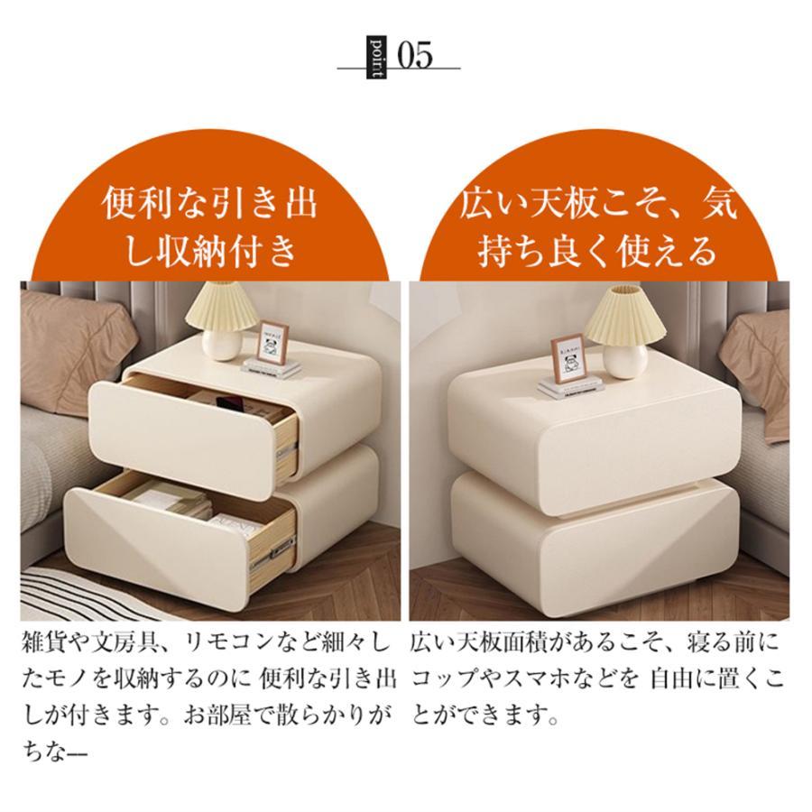 サイドテーブル ナイトテーブル ベットサイドテーブル 多機能 韓国インテリア 北欧風 実木製ベッドサイドデスク 組み立て不要 テーブル 極簡 引き出し | ブランド登録なし | 10