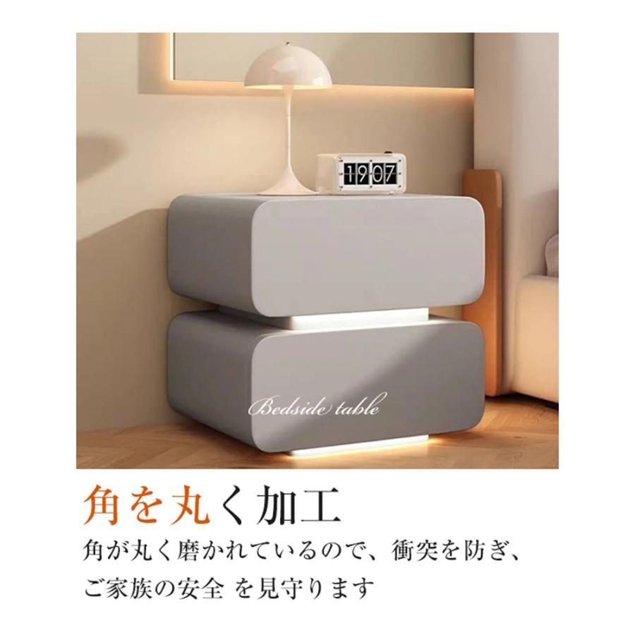 サイドテーブル ナイトテーブル ベットサイドテーブル 多機能 韓国インテリア 北欧風 実木製ベッドサイドデスク 組み立て不要 テーブル 極簡 引き出し | ブランド登録なし | 01