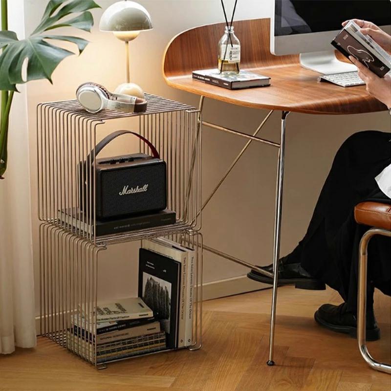 欅サイドテーブル　鉄家具　アイアンシェルフ　ナイトテーブルコーヒーテーブル 欅サイドテーブル 鉄家具 アイアンシェルフ ナイトテーブル