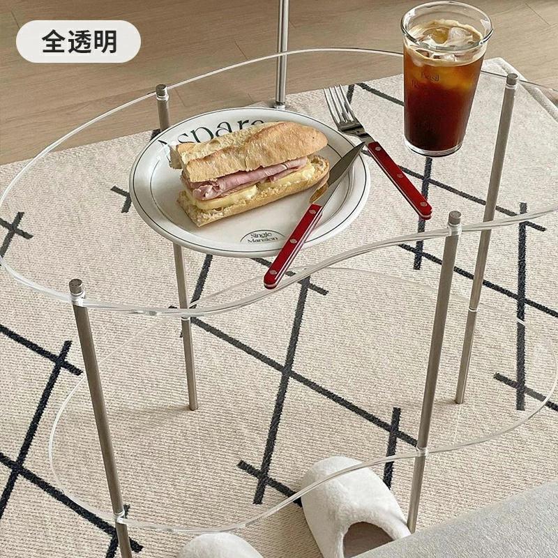 クリア テーブル 透明 2段 おしゃれ サイドテーブル アクリル ソファ