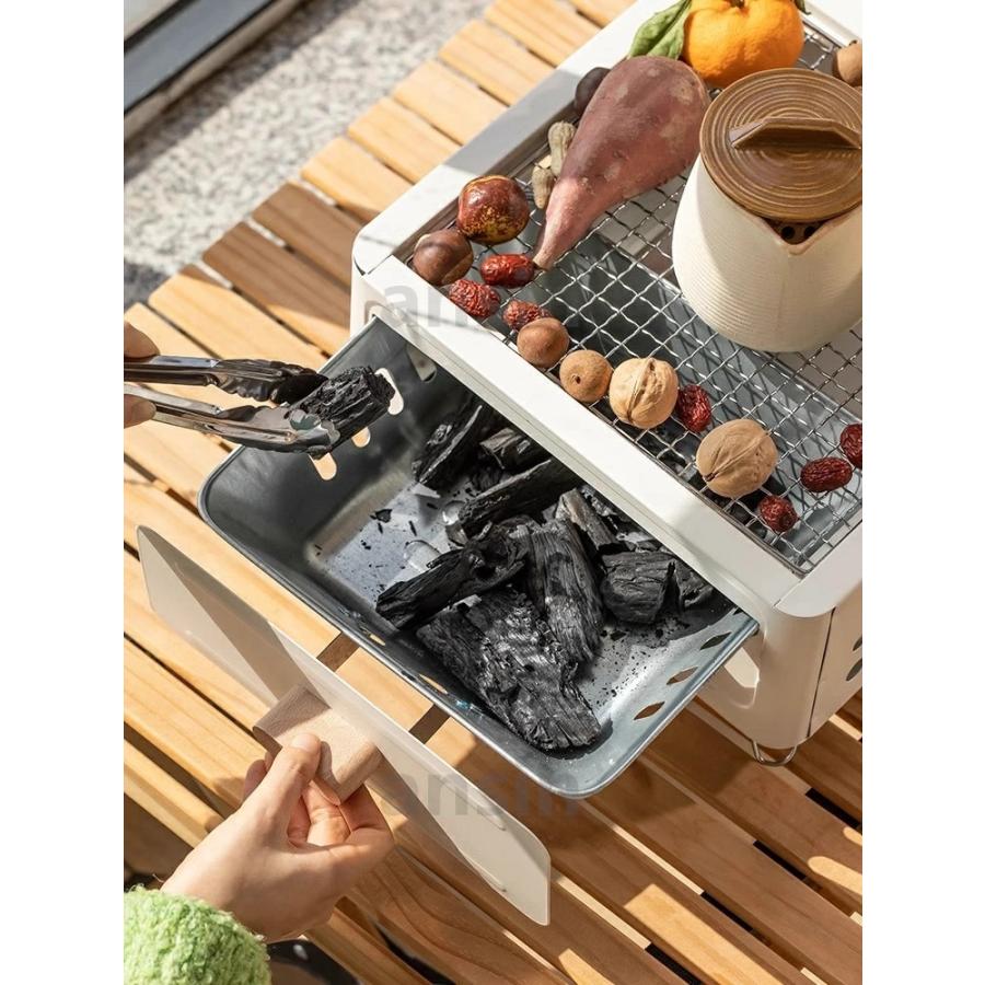 バーベキューコンロ 焚き火台 卓上バーベキューグリル BBQグリル 鉄板