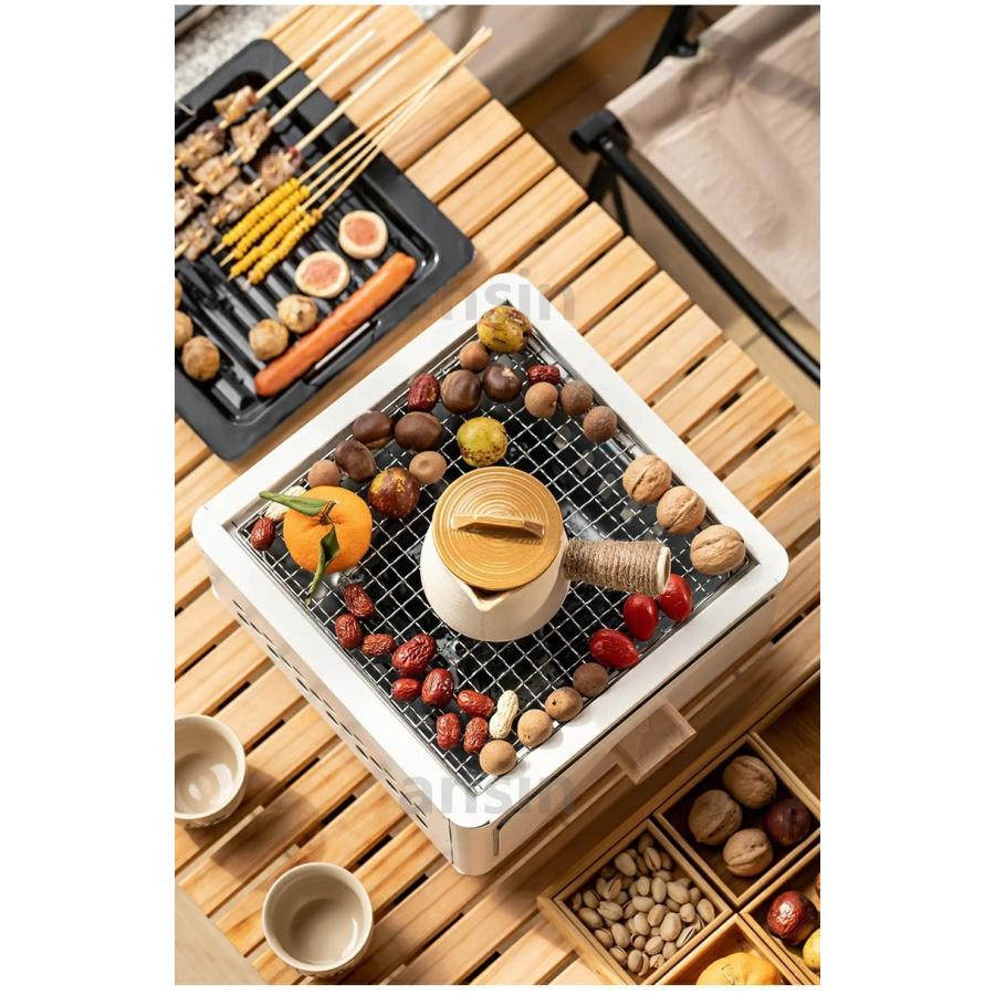 バーベキューコンロ 焚き火台 卓上バーベキューグリル BBQグリル 鉄板