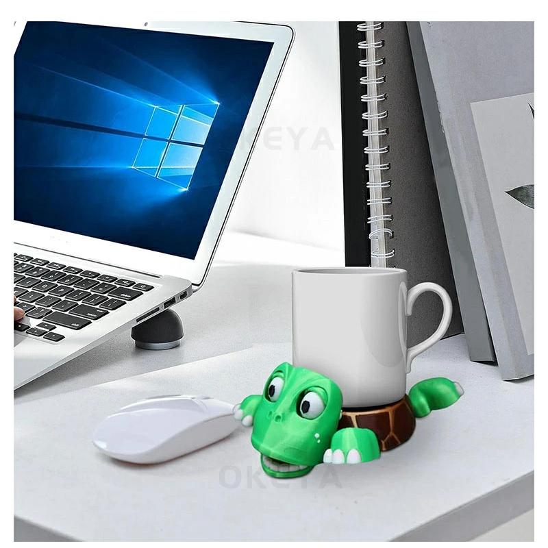 面白いタートルコースター オープンアイドタートルティーコースター カップマット リフト可能な手足と表情豊かな顔 3Dプリントカップホルダー 風変わり | ブランド登録なし | 15