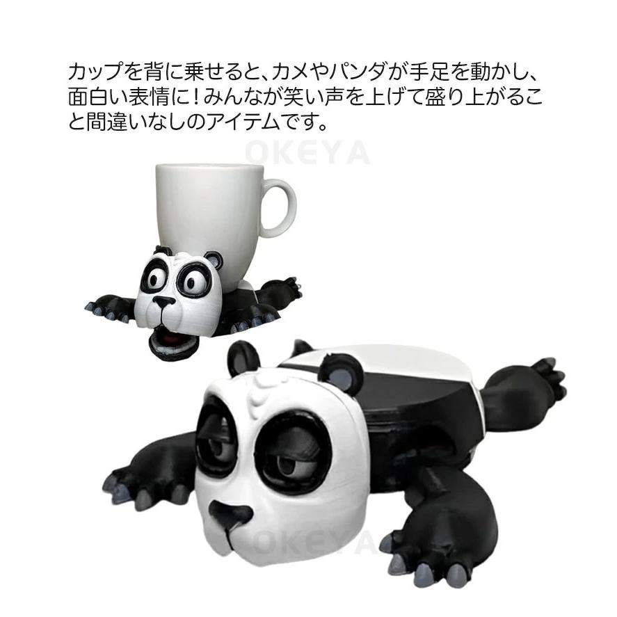 面白いタートルコースター オープンアイドタートルティーコースター カップマット リフト可能な手足と表情豊かな顔 3Dプリントカップホルダー 風変わり | ブランド登録なし | 06