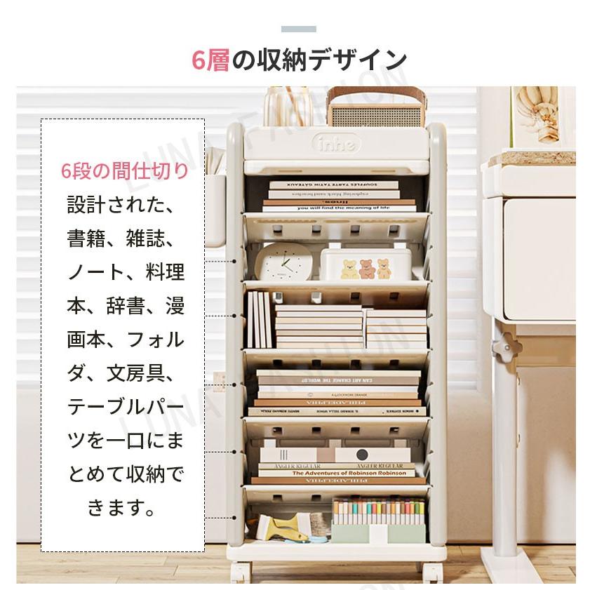 絵本棚 本棚 絵本ラック 子供用本棚 スリム キャスター付き かわいい 