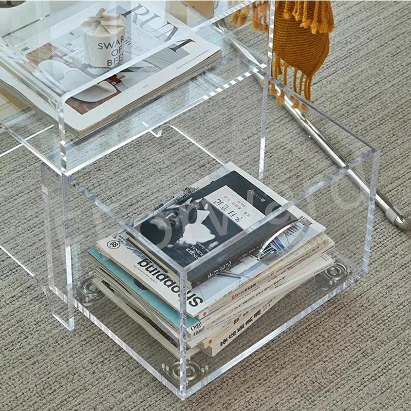 アクリル 収納 キャスター付きワゴン 店舗什器 ミッドセンチュリー