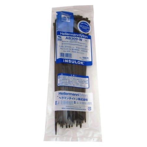 ヘラマンタイトン 結束バンド インシュロック AB300-W 100本入 耐候屋内外用グレード 黒
