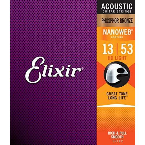 Elixir エリクサー アコースティックギター弦 NANOWEB フォスファーブロンズ HD Light .013-.053 #16182 【国内正