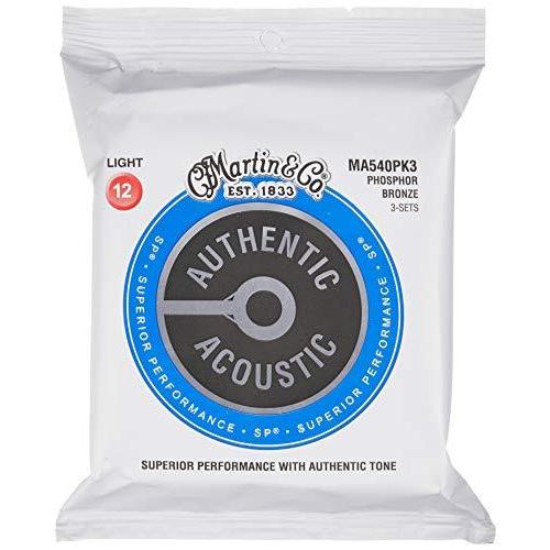 MARTIN アコースティックギター弦 AUTHENTIC ACOUSTIC MA540 PK3 3パックセット Light .012-.054