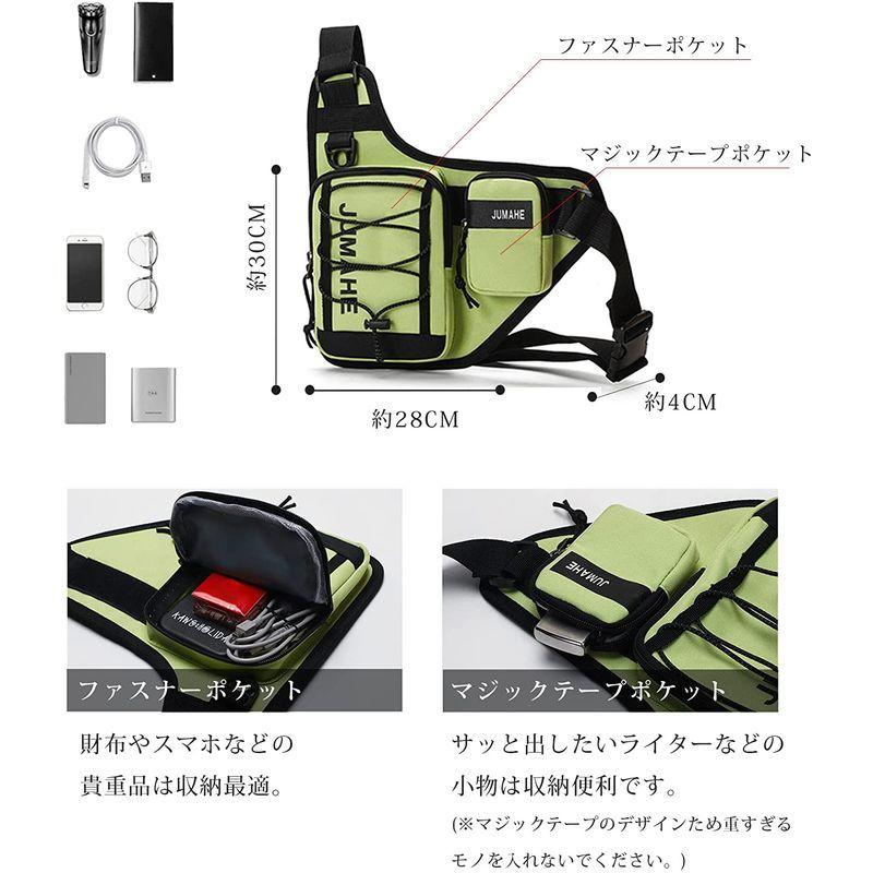 Foirokasa ショルダーバッグ メンズ 登山 釣り ランニング 野外活動 透気メッシュ Dカン 大容量 ブラック ファッションの