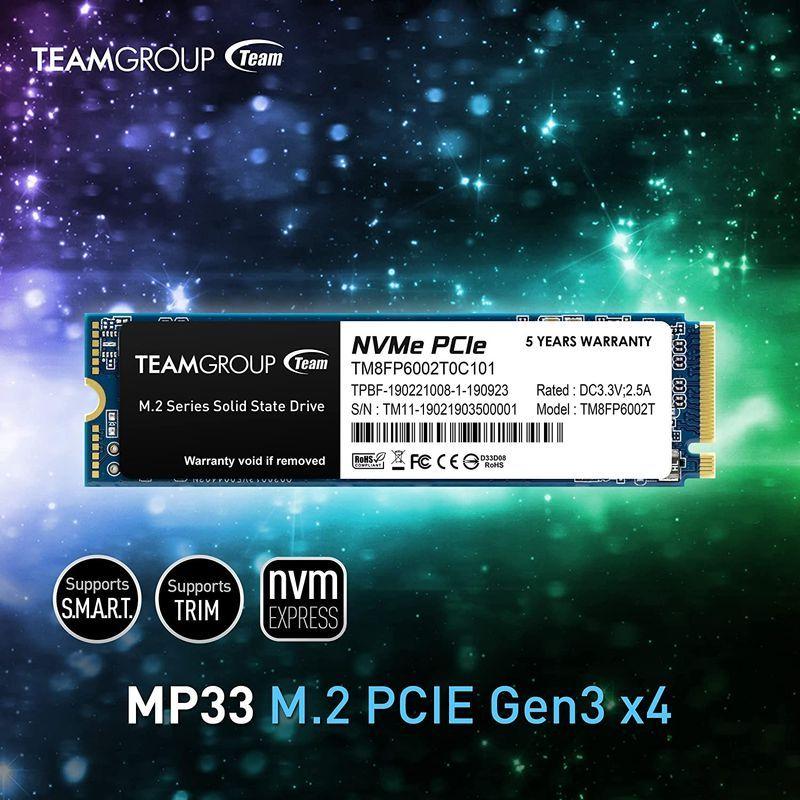 TEAMGROUP(チームグループ) MP33 512GB SLC キャッシュ 3D NAND TLC NVMe 1.3 PCIe Gen3｜10001｜06