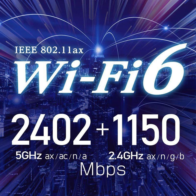 アイ・オー・データ WiFi 無線LAN ルーター 有線LAN10Gbps 11ax 最新規格 Wi-Fi6 AX3600 2402+115｜10001｜07