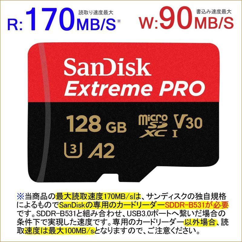 microSDXC 128GB SanDisk サンディスク Extreme PRO UHS-1 U3 V30 4K Ultra HD A2｜10001｜05