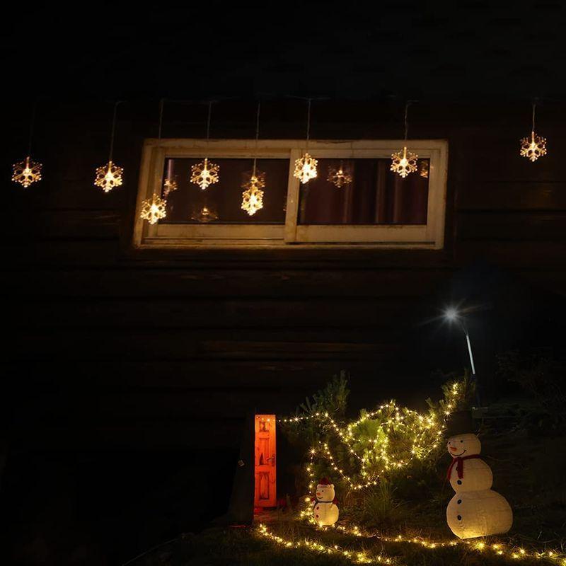 春の新作 Manastulifeイルミネーション LED ライト 飾り ツリー 電池 クリスマス フェアリーライト 式 電飾 雪型 ウォームホワイト  屋外照明
