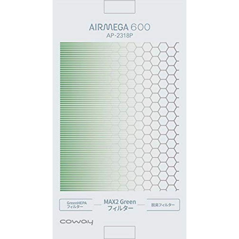 COWAY 空気清浄機 AIRMEGA 600(AP-2318P) 交換用 MAX2 Greenフィルター(3枚セット)