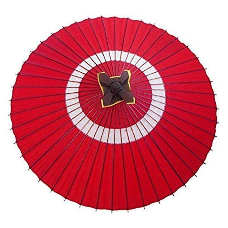 山本竹細工屋 (YAMAMOTOTAKIZAYIKUYA) 和傘 番傘 蛇の目傘 雨傘 二段式2段階 (蛇の目柄・赤色)｜10001