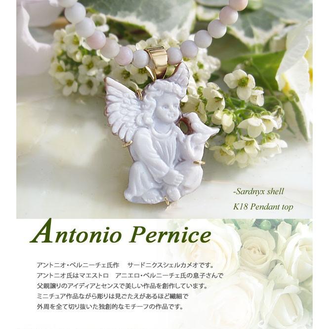 CAMEO Antonio Pernice作 シェル カメオ K18 ペンダント トップ【 小鳥 