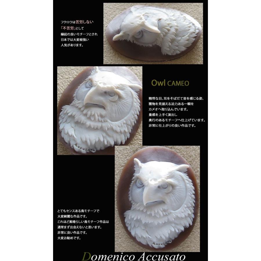 イタリア産シェルカメオ フクロウ 【公式通販】