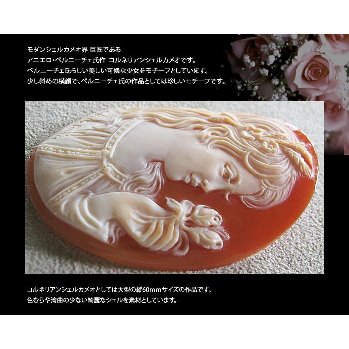 CAMEO Maestro Aniello Pernice作 コルネリアンシェル カメオ/ルース 