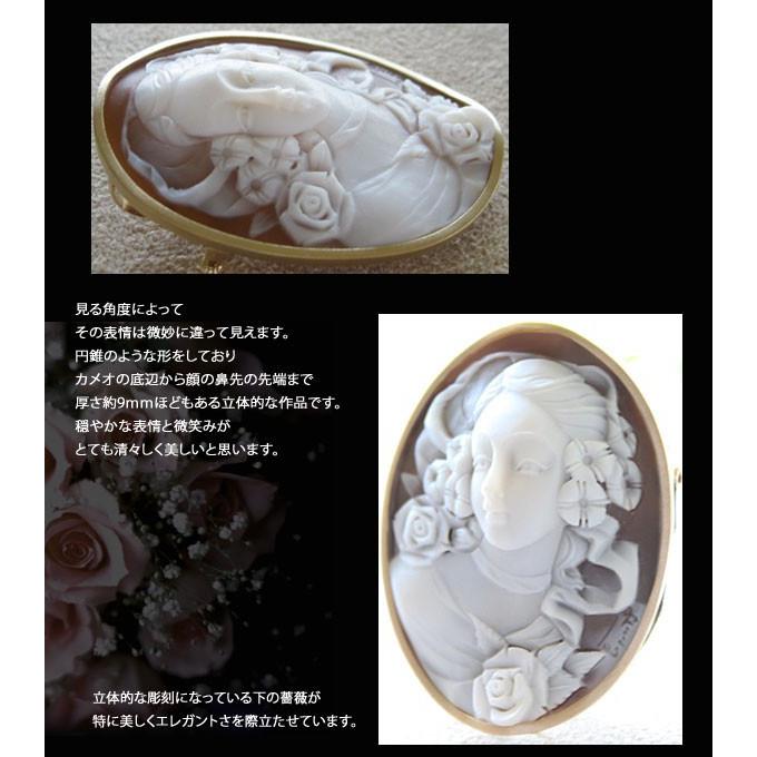 CAMEO Pasquare Esposito作 シェルカメオ K18 ペンダント ブローチ 