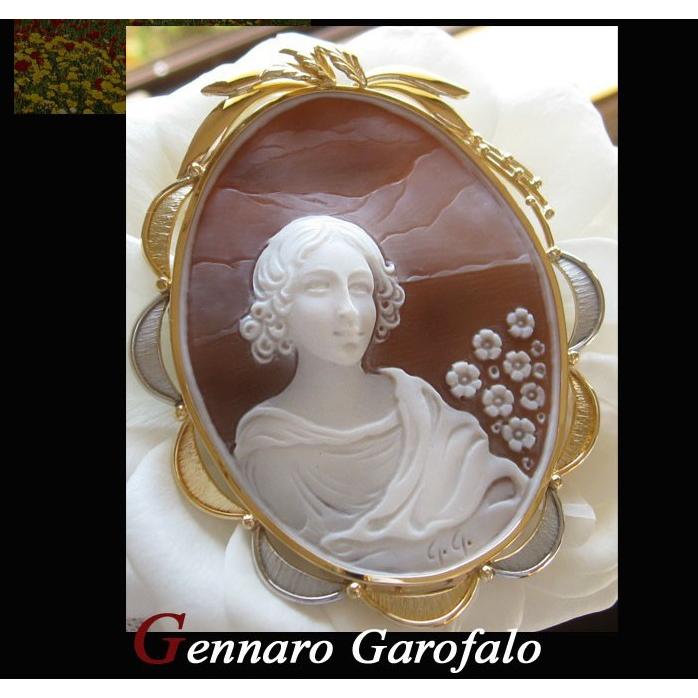 CAMEO Gennaro Garofalo作 シェルカメオ K18, Pt900 ペンダント CAMEO Gennaro Garofalo作 シェルカメオ K18, Pt900 ペンダント