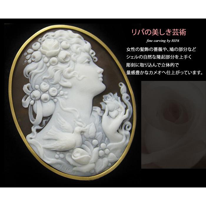 CAMEO リパ最新作 Marcello Ripa作 サードニクスシェル カメオ K18