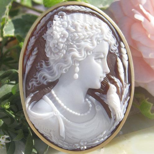 CAMEO Salvatore Peluso作 サードニクスシェル カメオ K18 ペンダント 