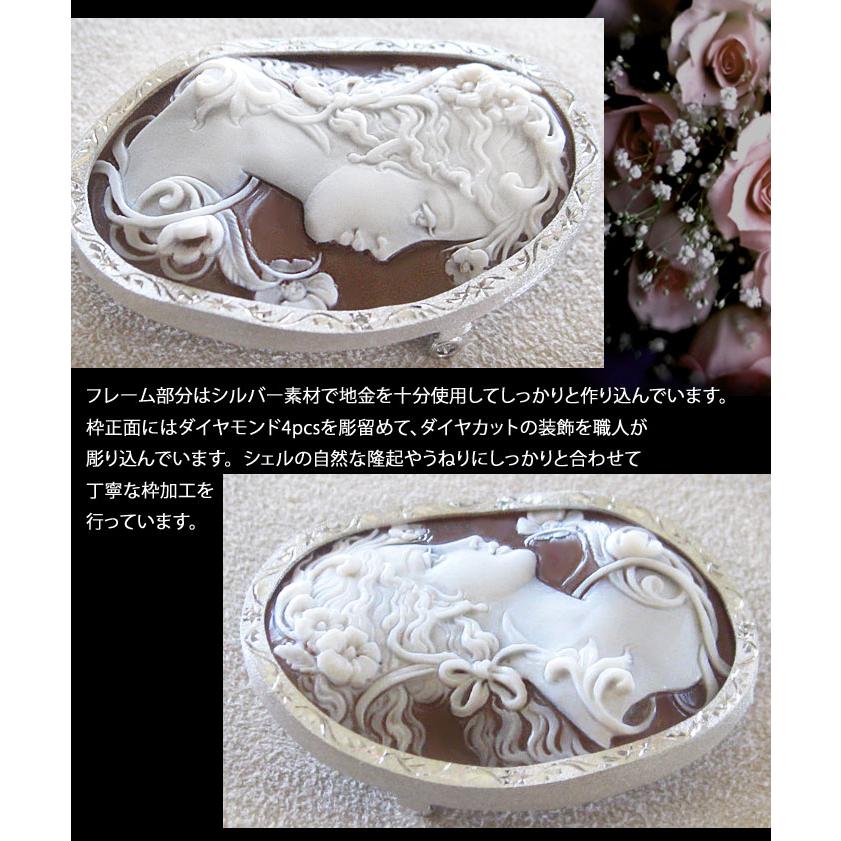 CAMEO Ciro Accanito作 シェルカメオ 天然ダイヤモンド 0.04ct CAMEO Ciro Accanito作 シェルカメオ 天然ダイヤモンド 0.04ct