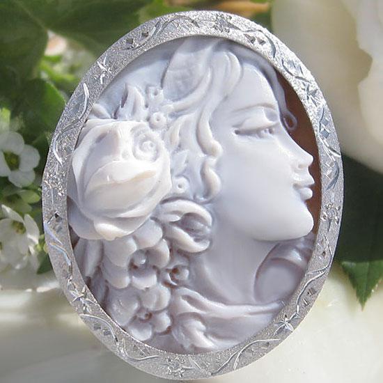 CAMEO Luciano Giannini作 サードニクスシェル カメオ 天然