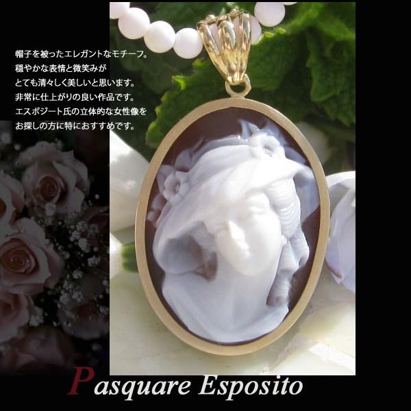 CAMEO Pasquare Esposito作 シェルカメオ K18ペンダント トップ 