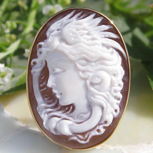 Ciro Accanito作 サードニクスシェル カメオ K18リング【美しき  