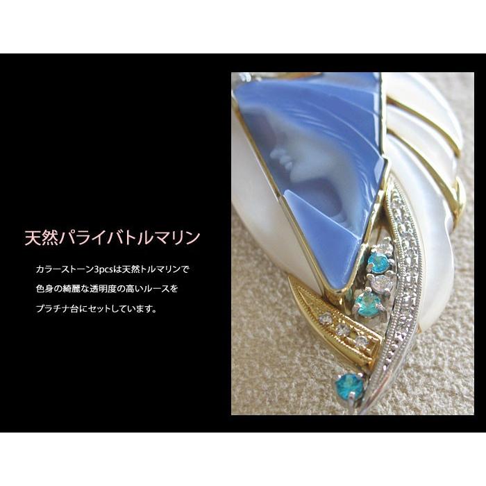 CAMEO（カメオ） 完全手彫り マイスター Erwin Pauly作 2色3層ブルー