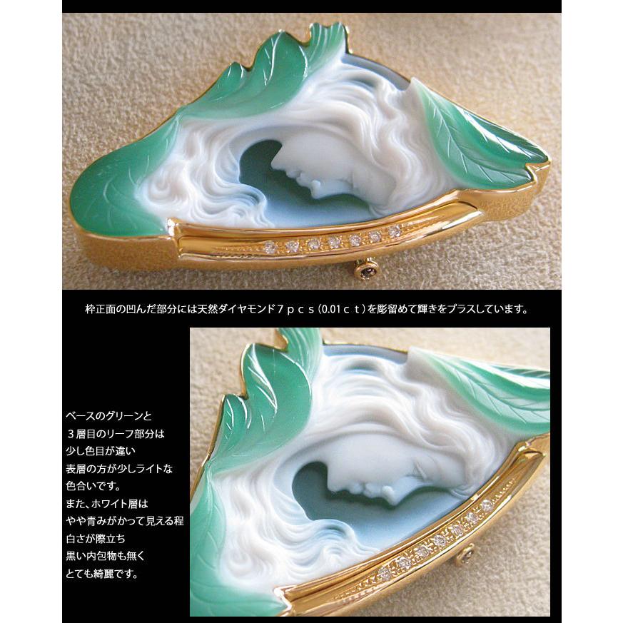 CAMEO 超希少作品 Susanne Ostgen作 最高級2色3層彫り グリーン CAMEO 超希少作品 Susanne Ostgen作 最高級2色3層彫り グリーン