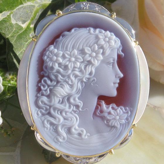 CAMEO Gerhard Schmidt作 ストーンカメオ最高級レッドメノウ 白 CAMEO Gerhard Schmidt作 ストーンカメオ最高級レッドメノウ 白