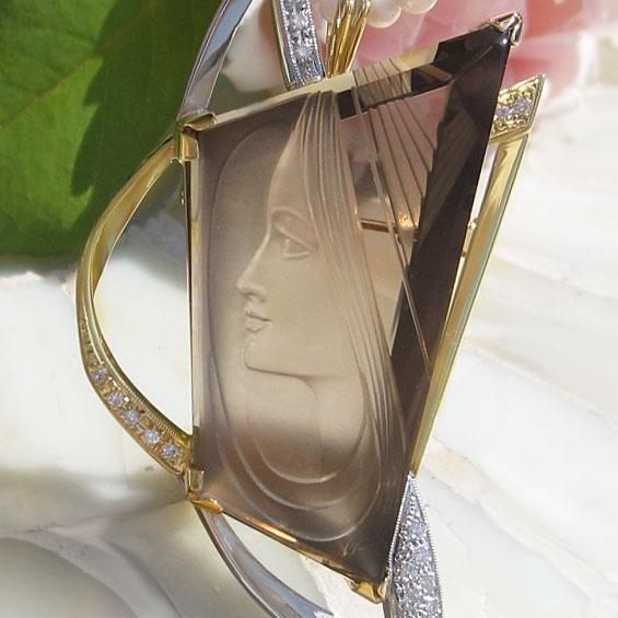 ERWIN PAULY ダイヤモンド付き K18 Pt900 カメオ CAMEO（カメオ） 超希少作品 Erwin Pauly作 ストーンカメオ 天然