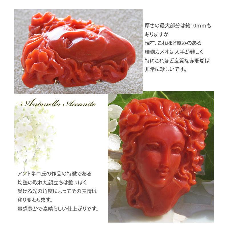 CAMEO Antonio Guarracino作 天然赤珊瑚 カメオ K18 SILVER CAMEO Antonio Guarracino作 天然赤珊瑚 カメオ K18 SILVER