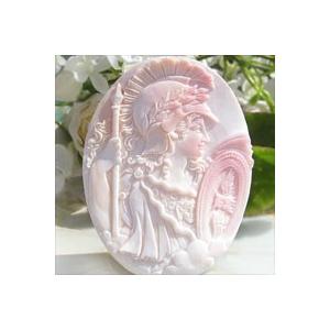 カメオの巨匠 Enzo Cirillo作 コンクシェルカメオ/ルース【女神アテナ】