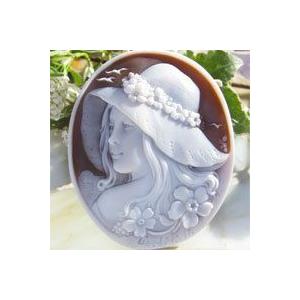 VITIELLO作カメオルース CAMEO カメオ ルース【花飾りの帽子】Ciro Vitiello作 シェルカメオ