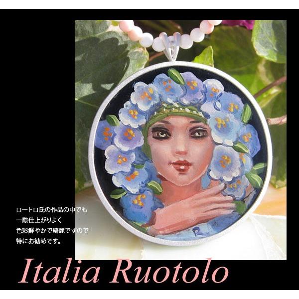 【美しい女性のミニアチュール】Italia Ruotolo作 オニキス SILVERペンダントトップ｜1000jewel｜05