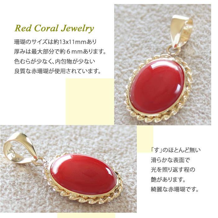 k18天然赤珊瑚ペンダントトップ 地中海産 天然赤珊瑚 4.15ct (無染色) K18 ペンダントトップ : 千年