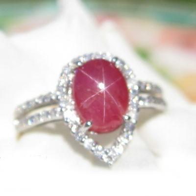 天然スタールビー2.197ct(非加熱石）】天然ダイヤモンド0.30ct